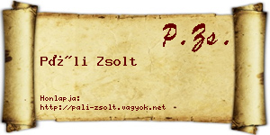 Páli Zsolt névjegykártya